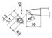 T15-BCM3 Tip, BEVEL, w/INDENT (SCOOP), 3mm/45° x 10mm, FM-2027