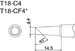 T18-C4 Beveled Soldering Tip, 45°, 4.00mm, FX-8801/907/900M/913