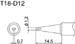 T18-D12 Chiseled Soldering Tip, 1.20mm, FX-8801/907/900M/913